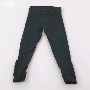Calvin Klein Leggings Women's M Black Crop Mesh Leg Gym athleisure Yoga Athletic